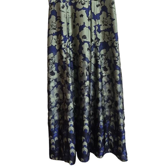 Banana Republic Dark Cottage Whimsigoth Empire Waist Satin Floral Maxi Dress 14 - Picture 3 of 11